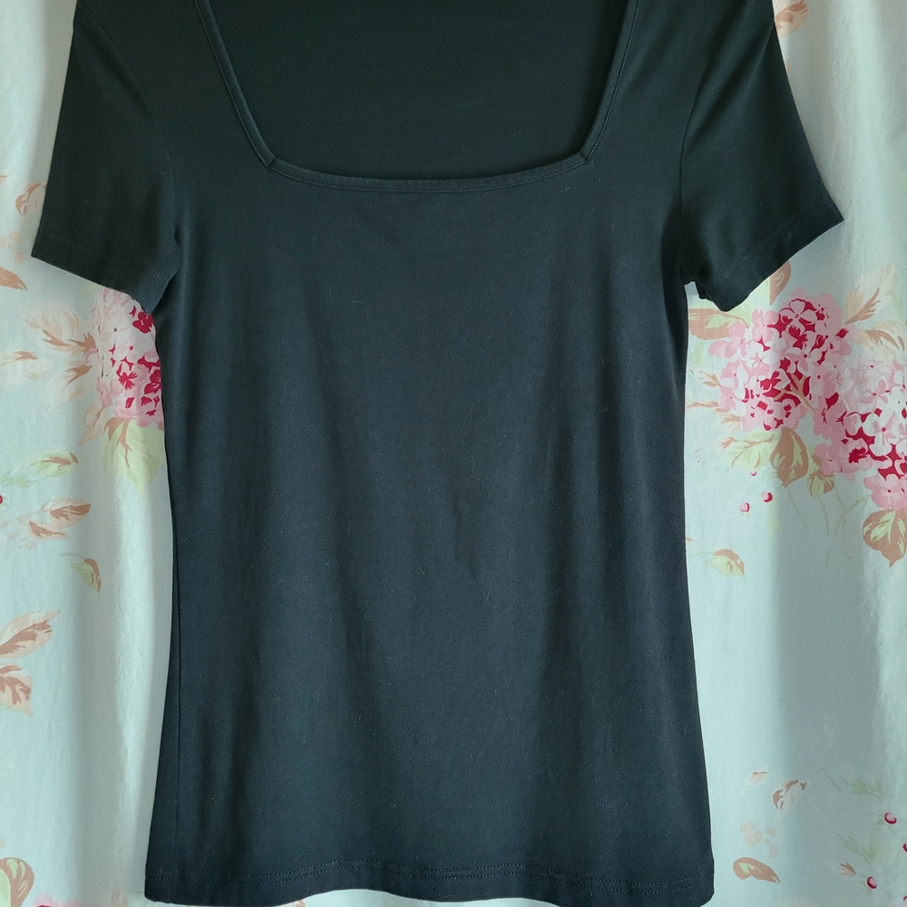 Sexy Black Mangopop Square-Neck Top NWOT Size Small